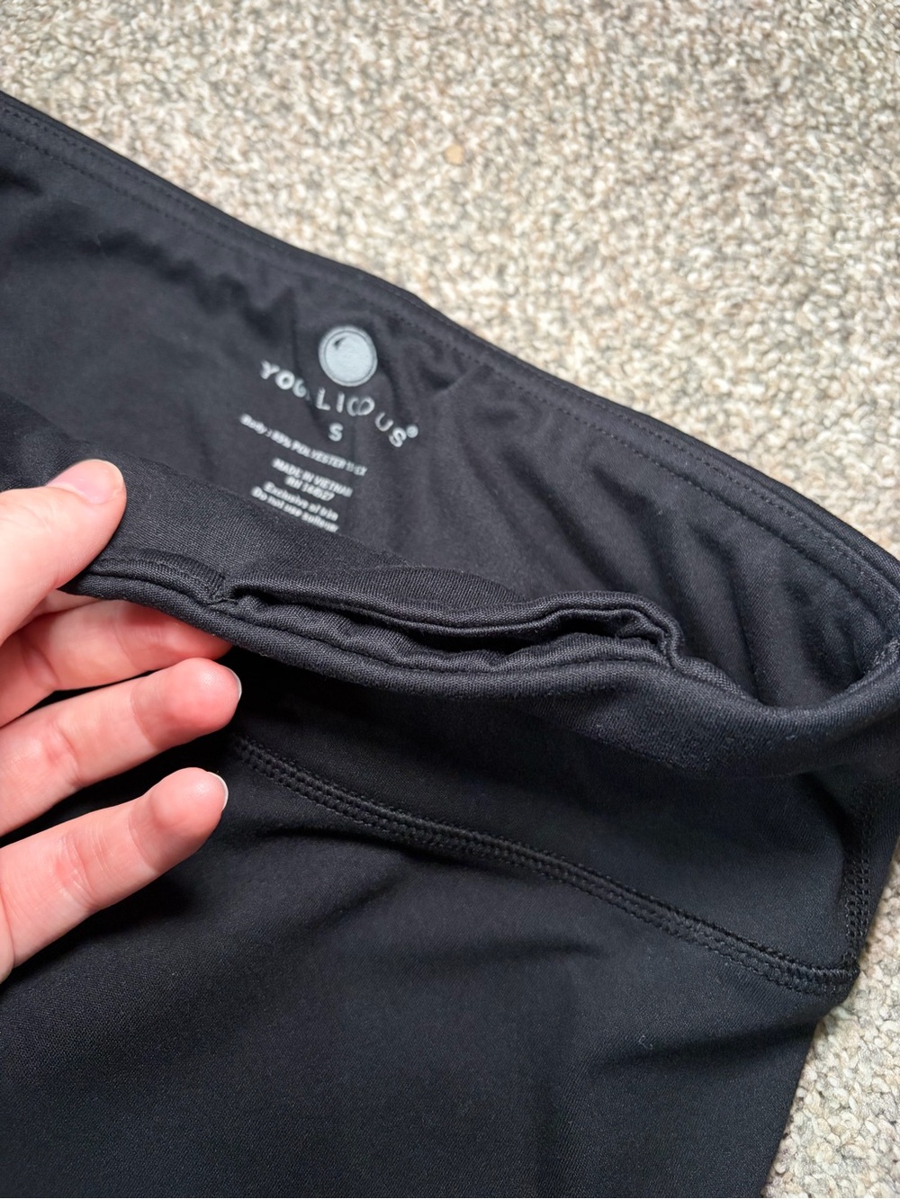 Yogalicious Black High Waist Cropped Lattice Cutout Leggings Workout Pants Y2K - Picture 10 of 14